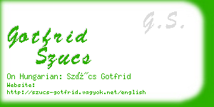 gotfrid szucs business card